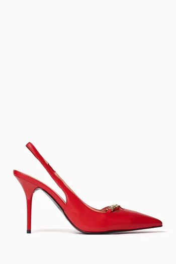 Love Chain Strap Pumps in Leather