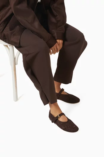 حذاء باليرينا ماري جين سيدني بكعب مسطح نيوبرين منسوج