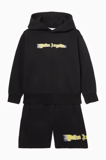 Blurred Logo Hoodie in Cotton