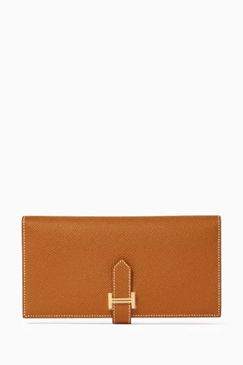 Unused Bearn Wallet Gold in Madame Leather