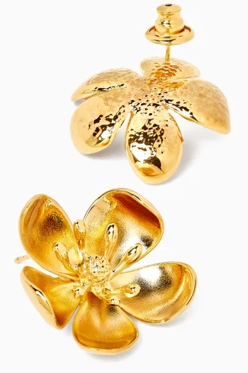 Cherry Blossom Earrings in Gold-tone Brass