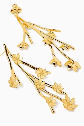 Cherry Blossoms Drop Earrings in Gold-tone Brass