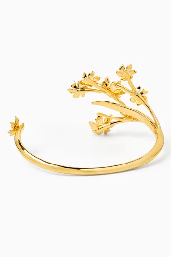 Cherry Blossom Cuff in Gold-tone Brass