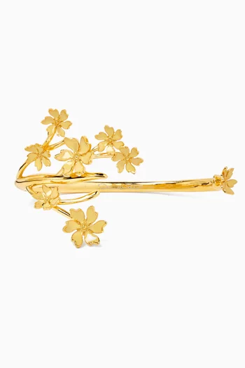 Cherry Blossom Cuff in Gold-tone Brass