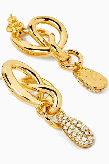 Twisted Knot Earrings in Gold-tone Brass