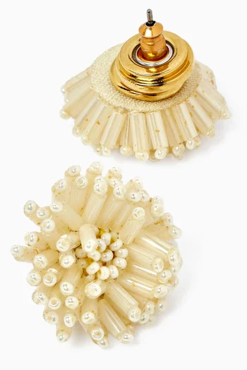 Pom Pom Stud Earrings in Gold-tone Brass