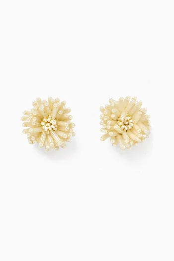 Pom Pom Stud Earrings in Gold-tone Brass