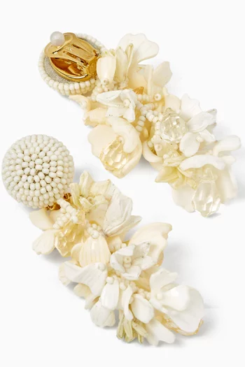 Flower Drop Plexi Clip-on Earrings