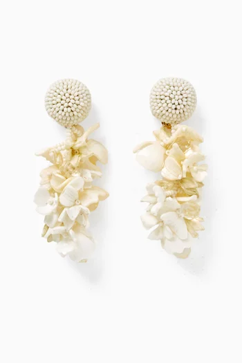 Flower Drop Plexi Clip-on Earrings