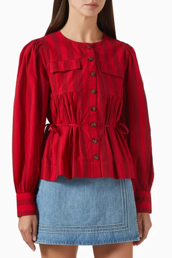 Charlize Striped Blouse in Organic-cotton