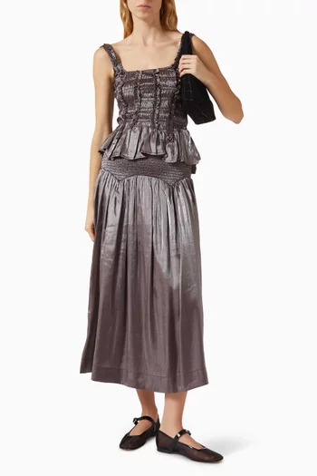 Layla Midi Skirt in Satin