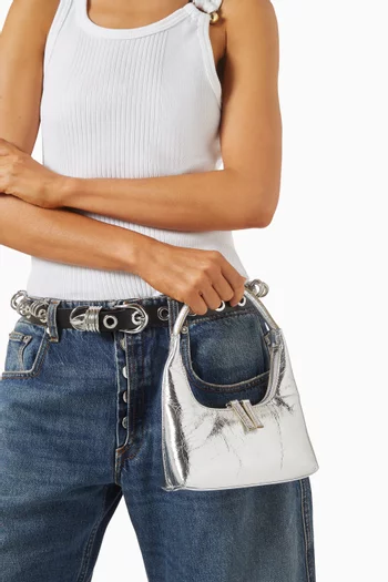 حقيبة كتف هوبو ميني جلد مجعد