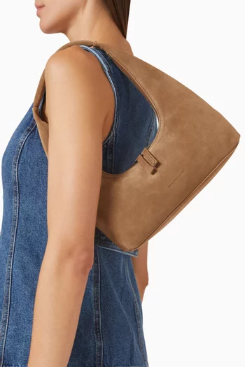 Hobo Shoulder Bag in Suede