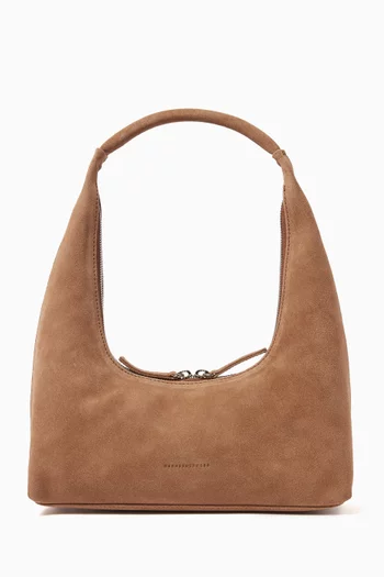 Hobo Shoulder Bag in Suede