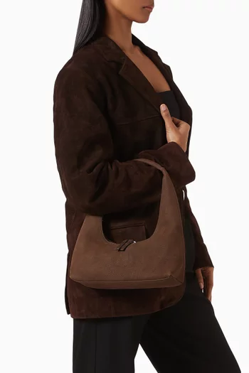 Small Hobo Shoulder Bag in Suede