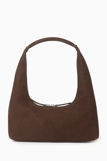 Small Hobo Shoulder Bag in Suede