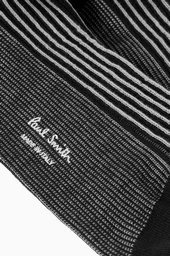 جوارب ليني بخطوط من مزيج القطن