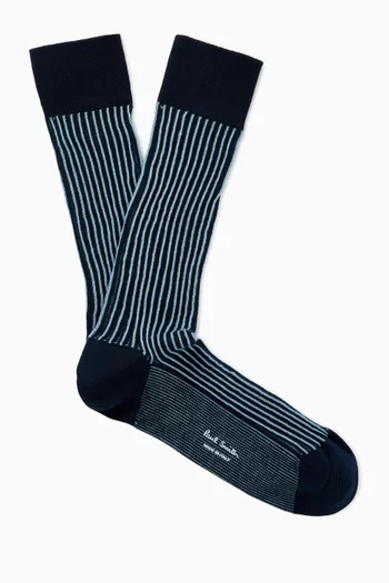Lenny Striped Socks in Cotton Blend