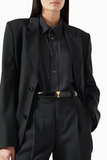 Ami de Coeur Buckle Belt in Glazed Leather