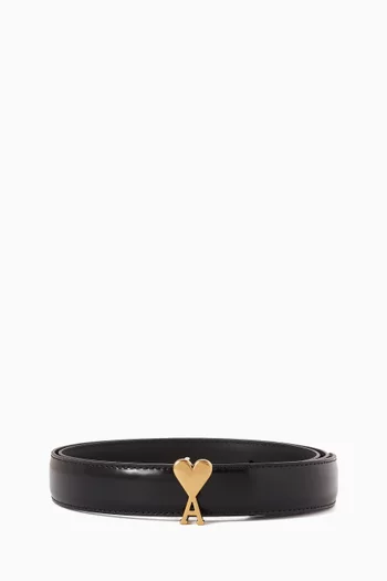 Ami de Coeur Buckle Belt in Glazed Leather