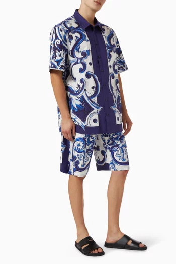 Printed Shorts in Poplin