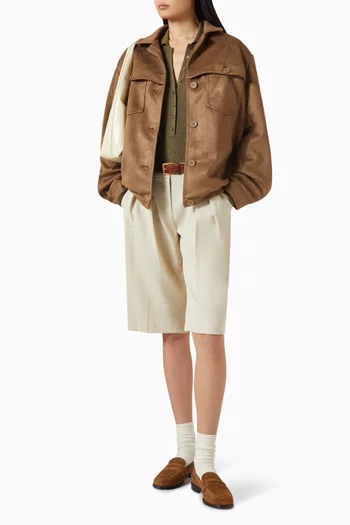 Hester Oversized Jacket in Faux-suede