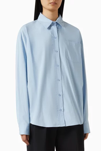 Ornella Side-button Oversized Shirt in Cotton