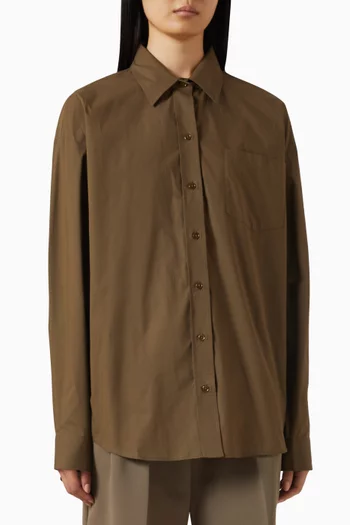 Ornella Side-button Oversized Shirt in Cotton