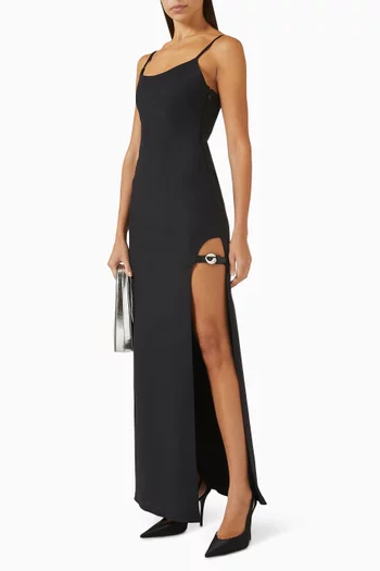 فستان بحزام بتصميم حمالات مشد قطن وجيرسيه