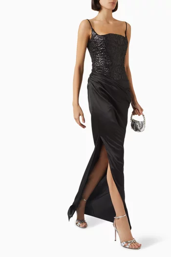 Otto Dress in Brocade & Satin