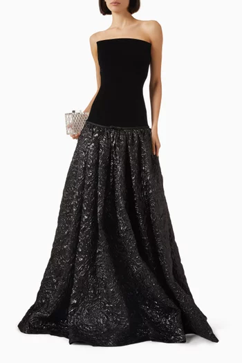 Vengelo Dress in Brocade & Velvet