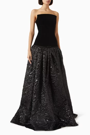 Vengelo Dress in Brocade & Velvet