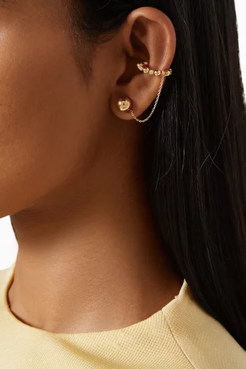 Gifu Diamond Studs & Cuff Earrings in 18kt Yellow Gold