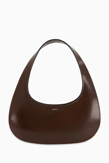 حقيبة سوايب مستطيلة بتصميم رفيع جلد لامع