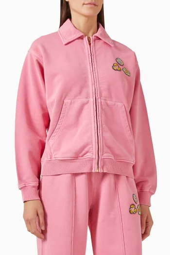 Washed Collar Zip Sweatshirt