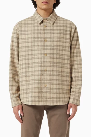 Plaid Overshirt in Wool-blend