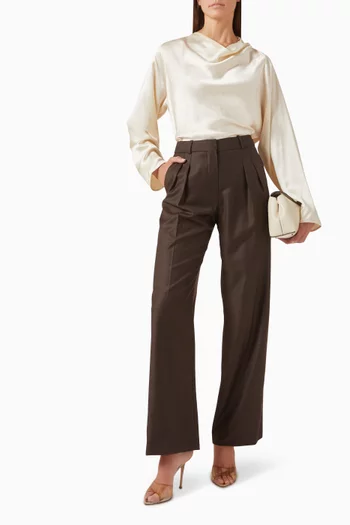 Riddy Draped Blouse in Satin