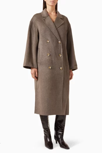 Borneo Double-breasted Coat in Wool Blend