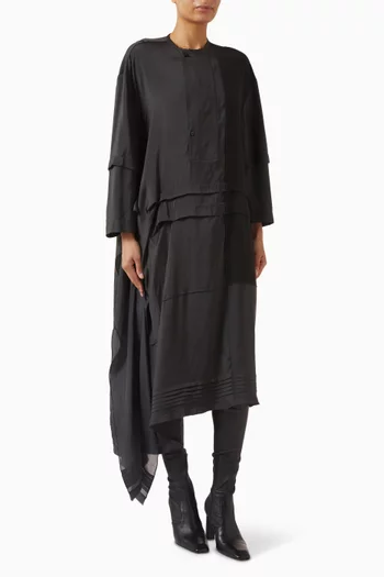 Blouse-style Pleated Dress