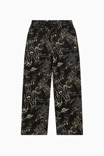 Doodle-print Sweatpants in Cotton-fleece