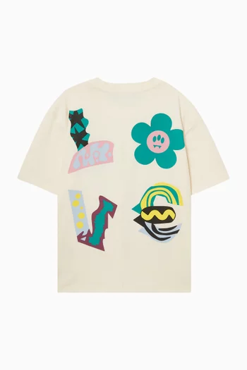 تي شيرت بطبعة رسومات قطن