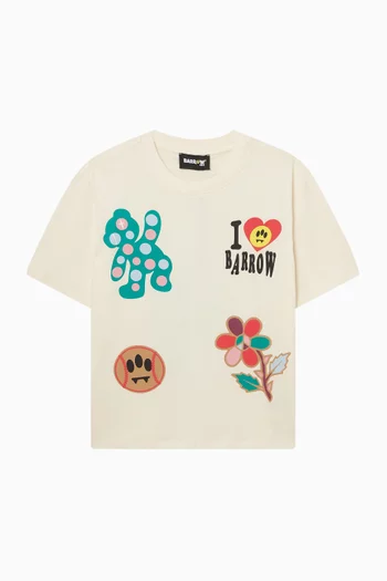 تي شيرت بطبعة رسومات قطن