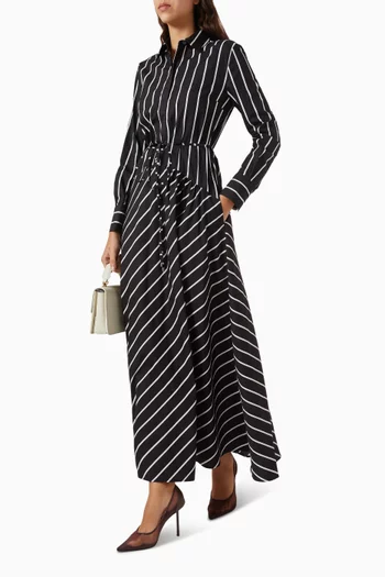 Sartu Striped Shirt Dress in Poplin