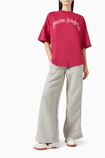 Curved Logo Oversized T-shirt in Cotton