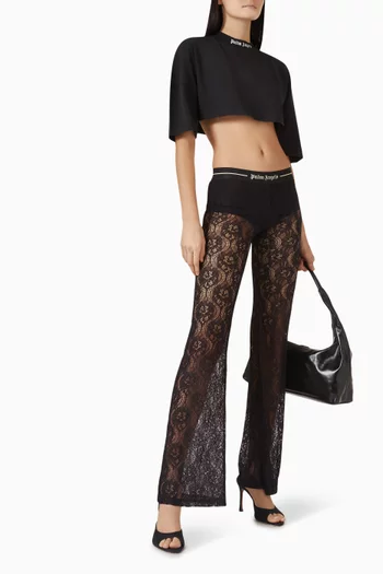 بنطال بشعار الماركة كلاسيكي دانتيل