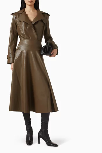 Flared Skirt in Faux Leather