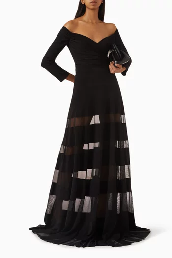 Spliced Flared Floor Skirt