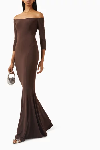 Off-shoulder Fishtail Gown