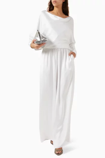 Maria Dolman-sleeve Top in Satin