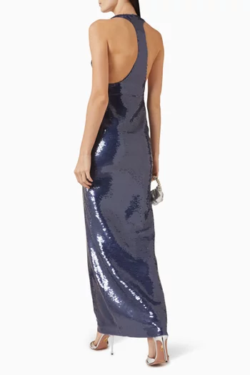 فستان أولمبيا مطرز بالترتر